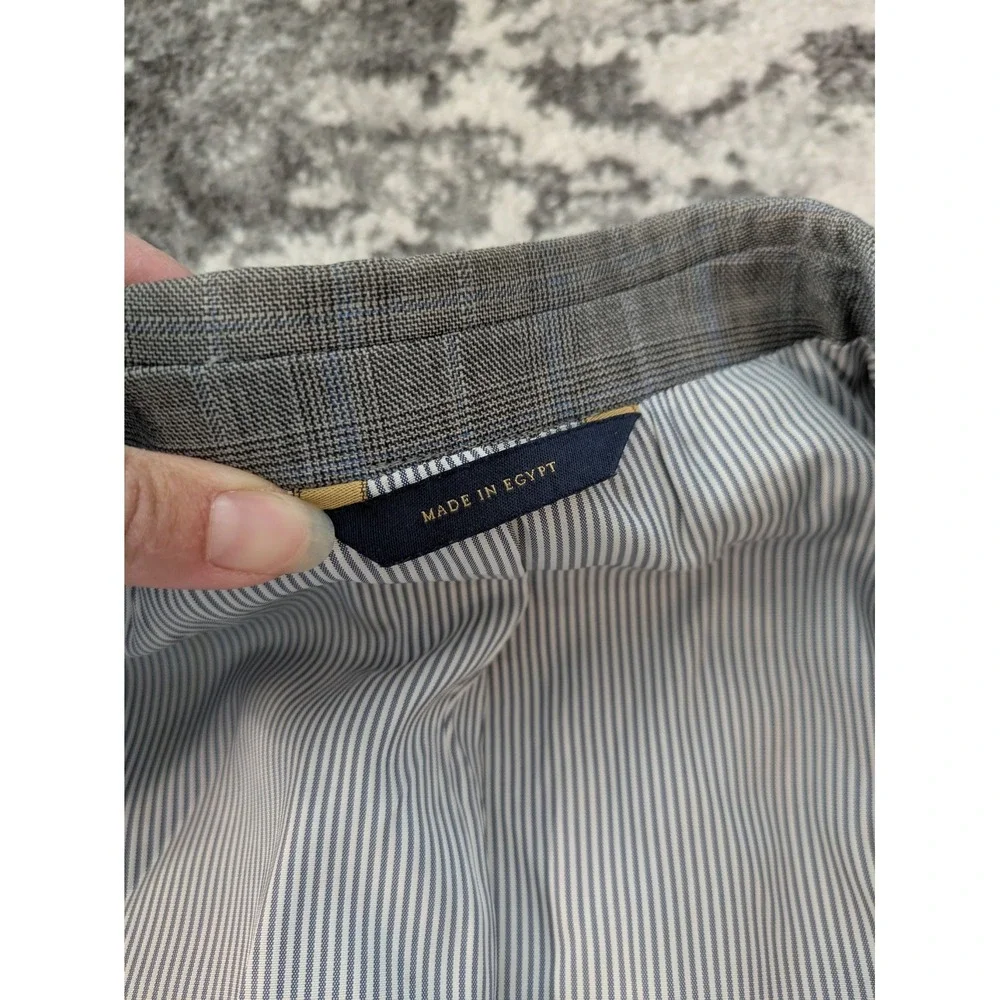 BROOKS BROTHERS Gray Blue Plaid Wool Blend Explorer Fitzgerald Blazer Jacket 40R - Picture 5 of 12
